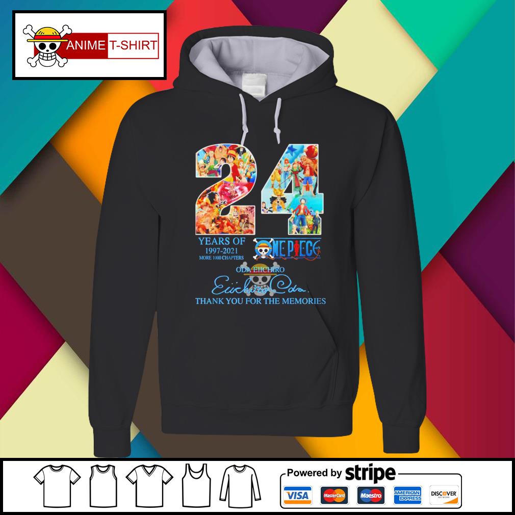 24 Years Of 1997 01 More 1000 Chapters One Piece Thank You For The Memories Signature Shirt Hoodie Sweater Long Sleeve And Tank Top