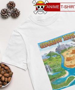 Geography terms 90's map shirt