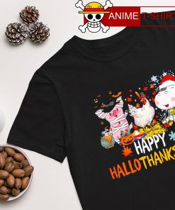 Happy Hallo Thanks mas farm animals and Christmas shirt
