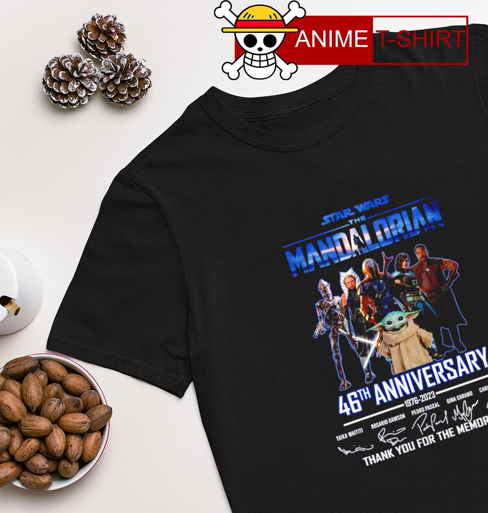 Star Wars the Mandalorian 46th anniversary 1976-2023 thank you for the memories signature T-shirt