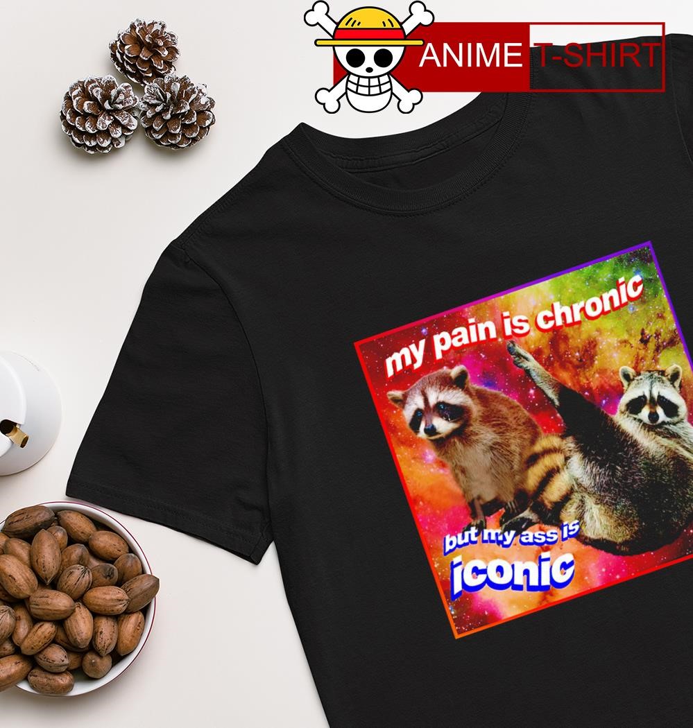 Raccoon My pain is chronic but my ass is iconic shirt