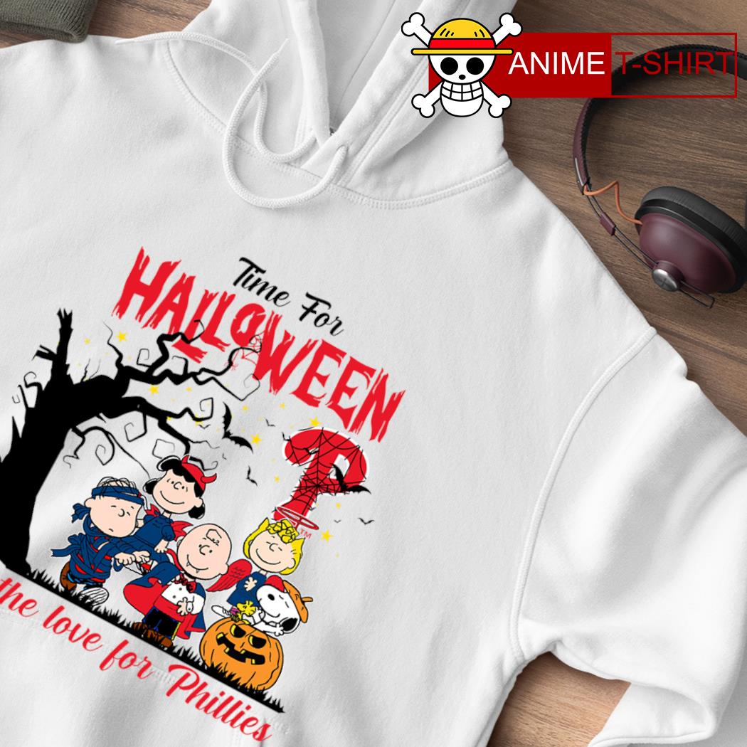 The Peanuts Characters time for Halloween and the love for Philadelphia Phillies  shirt, hoodie, sweater and long sleeve