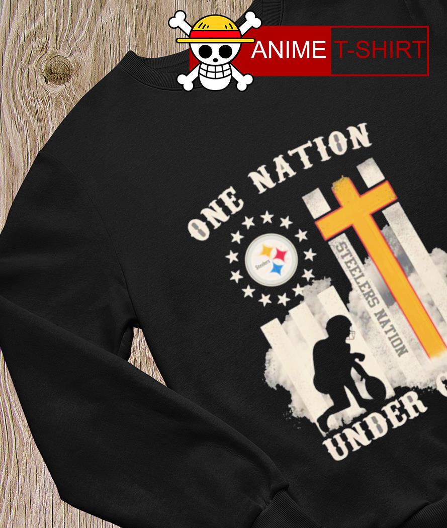 Pittsburgh Steelers One Nation Under God Cross American Flag t-shirt,  hoodie, sweater, long sleeve and tank top