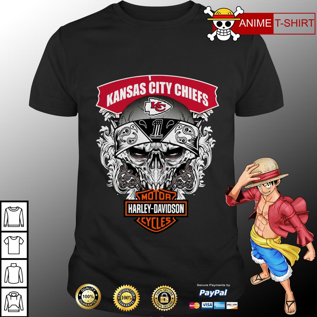 Skull Kansas City Chiefs Harley Davidson Motor Cycles shirt and hoodie